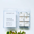 French Lavender Botanical Coconut Soy wax melts. Made from natural coconut and soy waxes and high-quality fragrance oils. Vegan, natural, paraffin-free, and phthalate-free. A safer and cleaner way to make your home beautifully fragrant. Handmade in New Zealand. Available at Cocosoy Joy NZ.