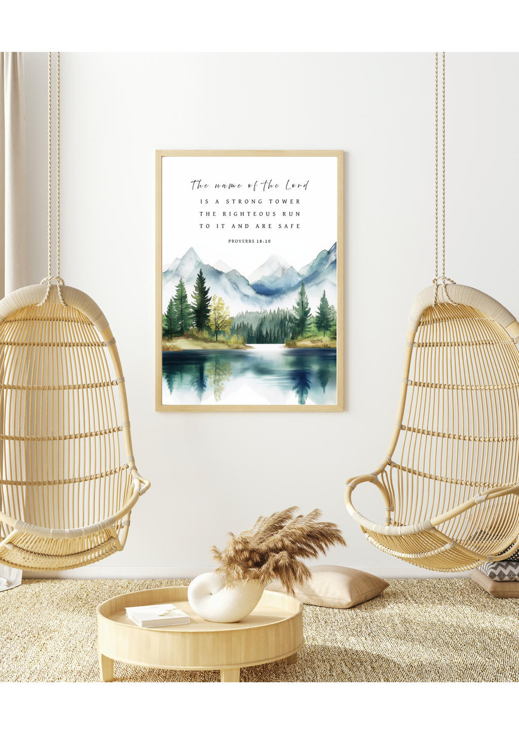 Proverbs 18:10 Christian Wall Art Giclée Print