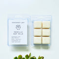 Vanilla Oat Milk Coconut Soy wax melts. Made from natural coconut and soy waxes and high-quality fragrance oils. Vegan, natural, paraffin-free, and phthalate-free. A safer and cleaner way to make your home beautifully fragrant. Handmade in New Zealand. Available at Cocosoy Joy NZ.